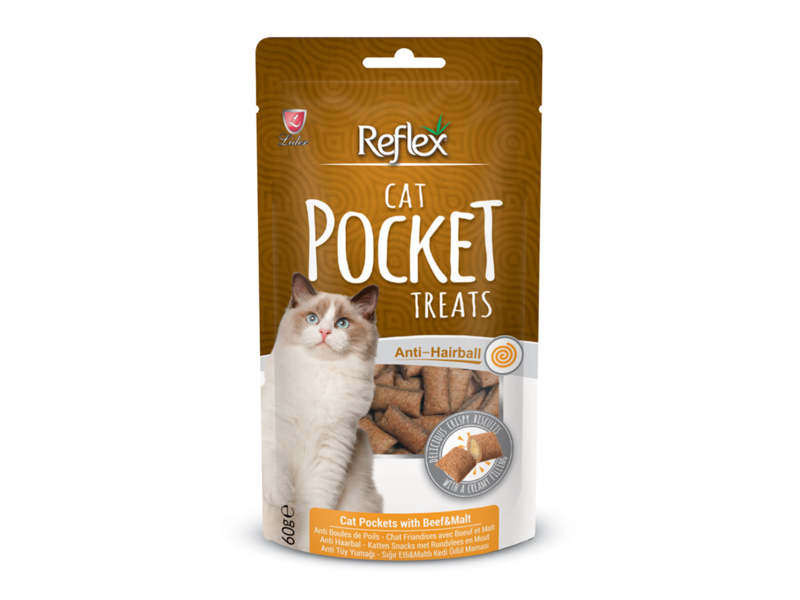 REFLEX CAT POCKETS ANTI HAIRBALL WITH BEEF AND MAL