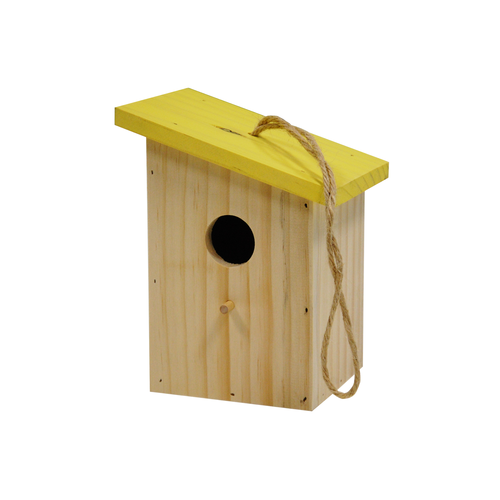 BIRDHOUSE COLORED ROOF LIGHT YELLOW